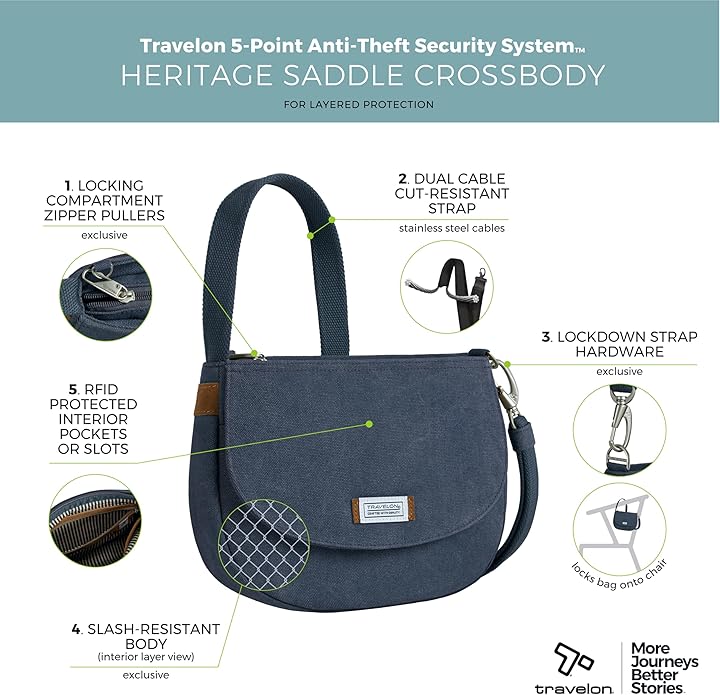 Travelon Anti-Theft Heritage Saddle Crossbody | Anti-Theft