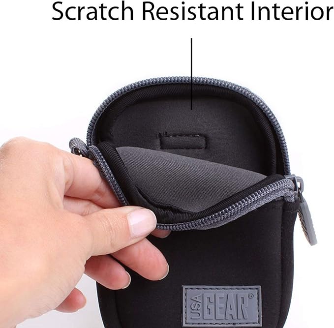 USA Gear Small Digital Camera Case with Wrist Strap, Belt Loop - Camera Case Small Compact Compatible with Canon Powershot Elph, Pouch G7 Mark iii, Nikon Coolpix, PIXPRO - Fits 4.5 Inch Models