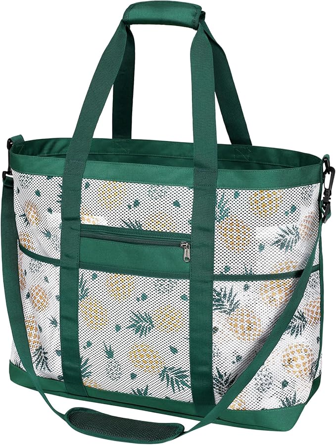 F-color Mesh Beach Bag Family - Large Tote Bag for Cruise Pool Toys Beach Vacation Essentials