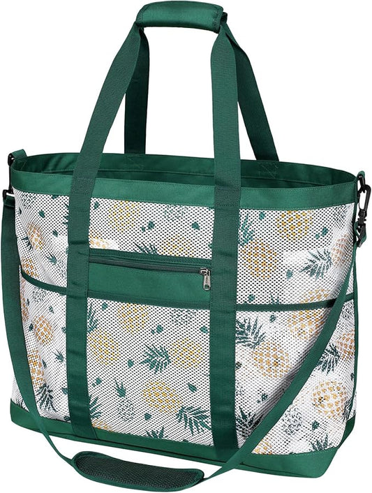 F-color Mesh Beach Bag Family - Large Tote Bag for Cruise Pool Toys Beach Vacation Essentials