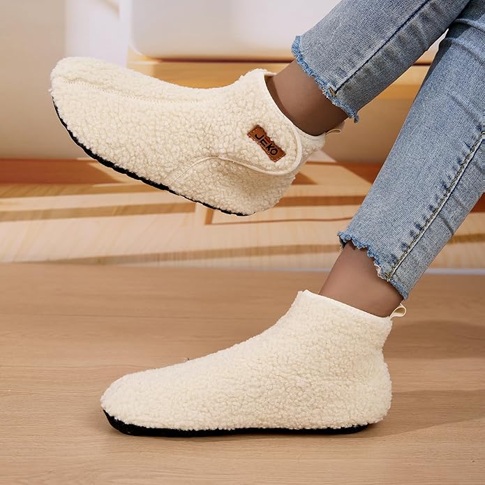 UUBARIS Bootie Slippers for Women Men Furry Warm House Sock Shoes For Indoor Outdoor Travel