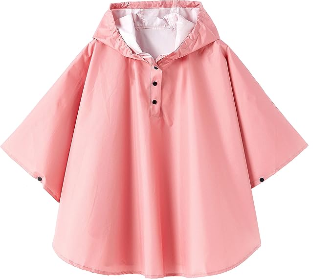 Spmor Kids Rain Poncho Hooded Jacket Rain Coat