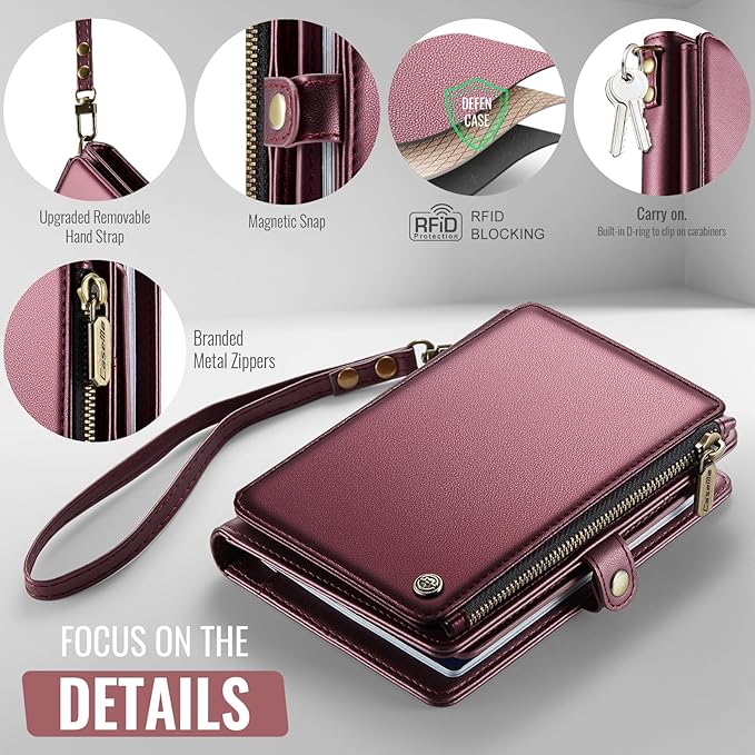ASAPDOS Passport Holder Wallet Case Wallet for Men Women Wine Red