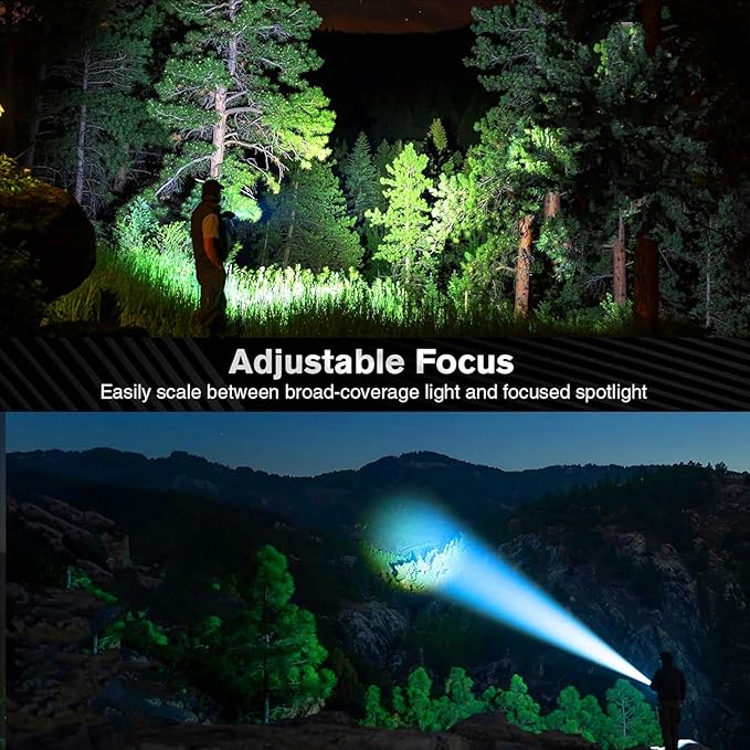 Flashlights Rechargeable,Super Bright High Lumens Flash Light,5 Modes Zoomable Tactical Flash Light,Waterproof Handheld Powerful Flashlights for Emergencies Camping Home Camping Essentials Gift-2Pack