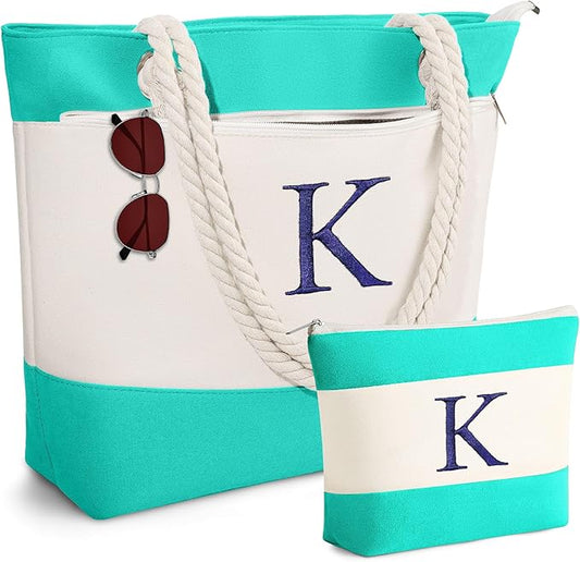 YOOLIFE Beach Bags for Women - Travel Canvas Beach Tote, Pool Waterproof Bag, Travel Essentials, Gifts for Women Birthday
