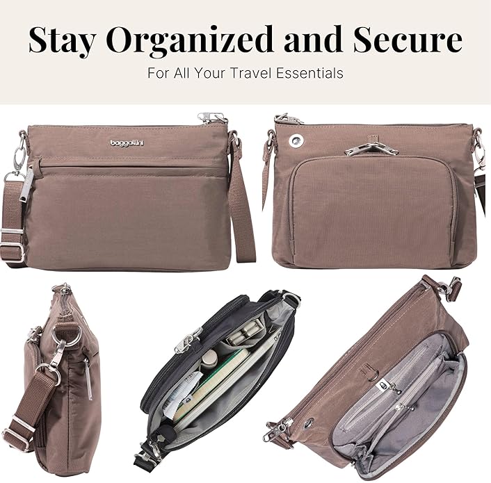 Baggallini womens Securtex Anti-theft Memento Crossbody Bag