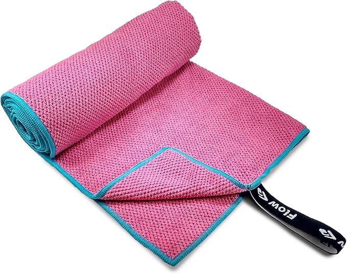 Flow Microfiber Quick Dry Swim Towel - Pool Towels for Competitive Swimming and Other Water Sports with Medium and Large Options Available (Pink, Large (60” x 30”))