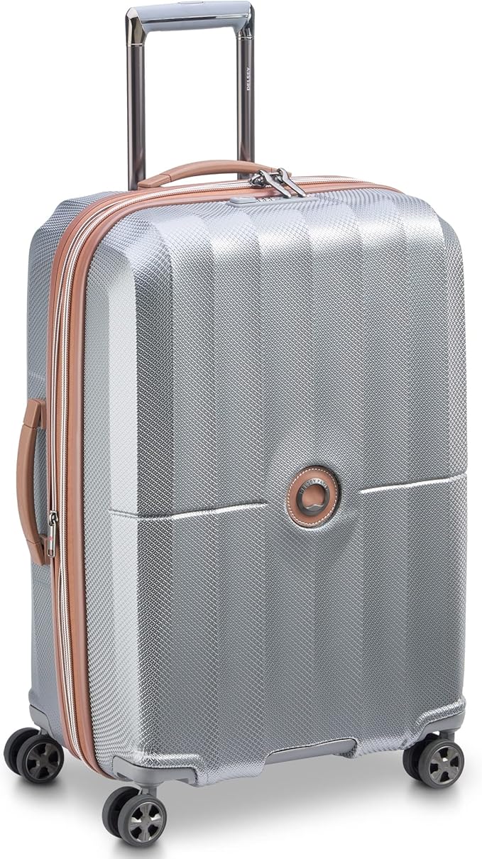 DELSEY PARIS St. Tropez Hardside Expandable Luggage with Spinner Wheels, Graphite, Checked-Medium 24 Inch