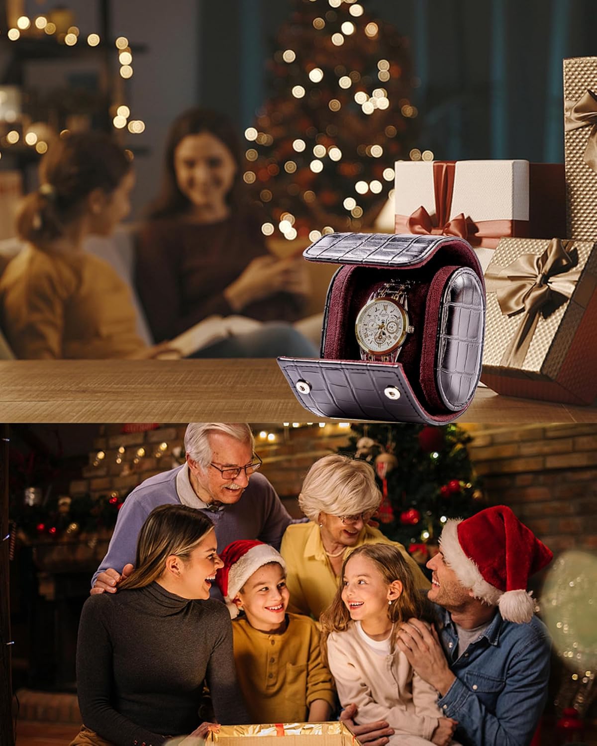 MR.OKAY Single Watch Travel Case- Classic Leather Watch Case With Superb Texture.(Portable Watch Roll Or Organizer For Storage And Display).Festival Gift For Men, All Handcrafted By Artisans.