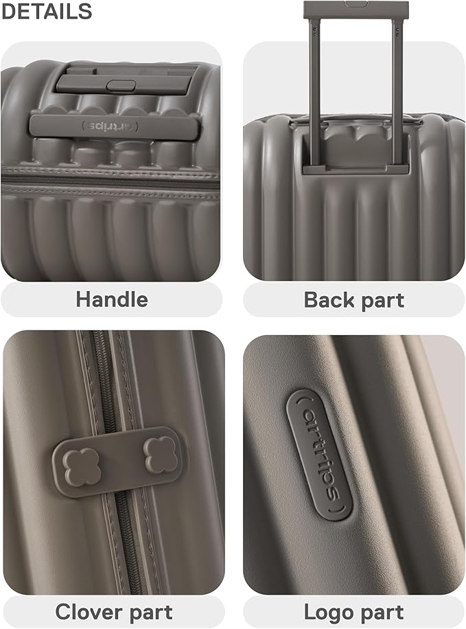 artrips Large Checked Luggage 28 Inch, Hard Shell Suitcase with Spinner Wheels, Large Travel Suitcase for Long Trips and Family Travel, Grey
