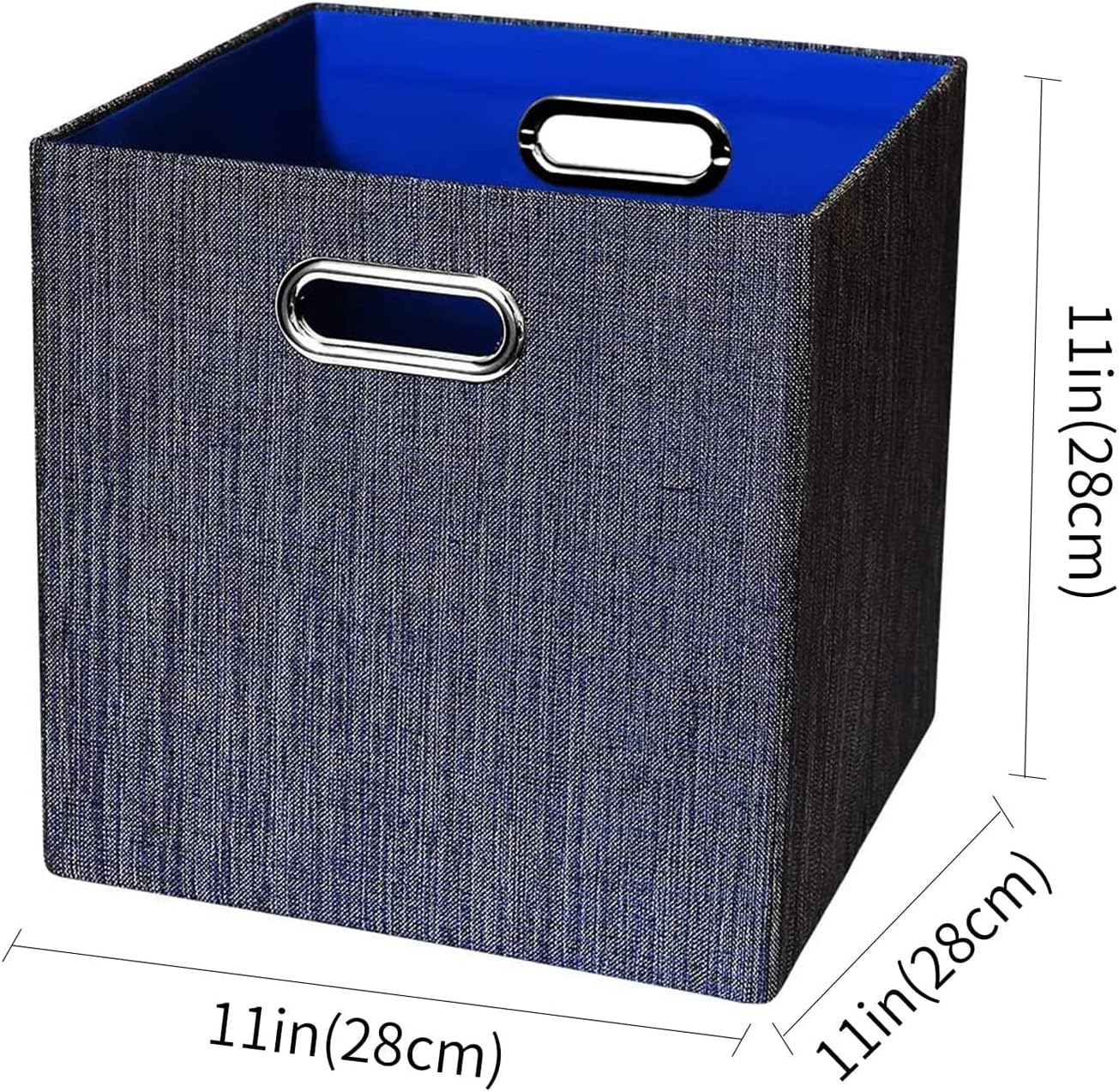 Posprica Storage Cubes,11×11 Foldable Storage Bins,Thick and Heavy duty Fabric Baskets - 4pcs,Blue