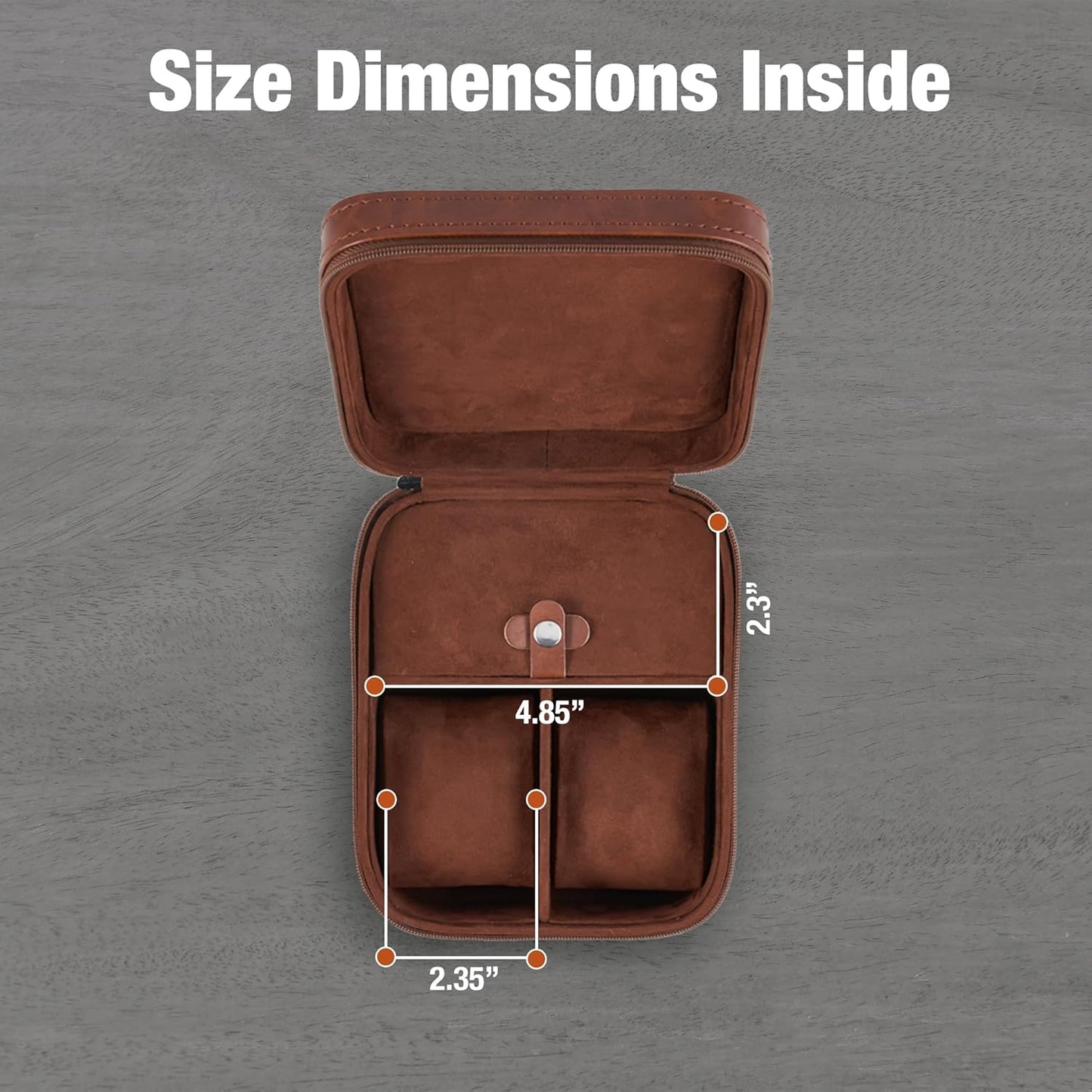 Awesometik 2 Slot Luxury Travel Faux Leather Watch Case. Watch Storage Organizer. Watch Display & Watch Holder. Perfect For Watch Collection. Ready to Gift for Men (2 Slot Watch Case)