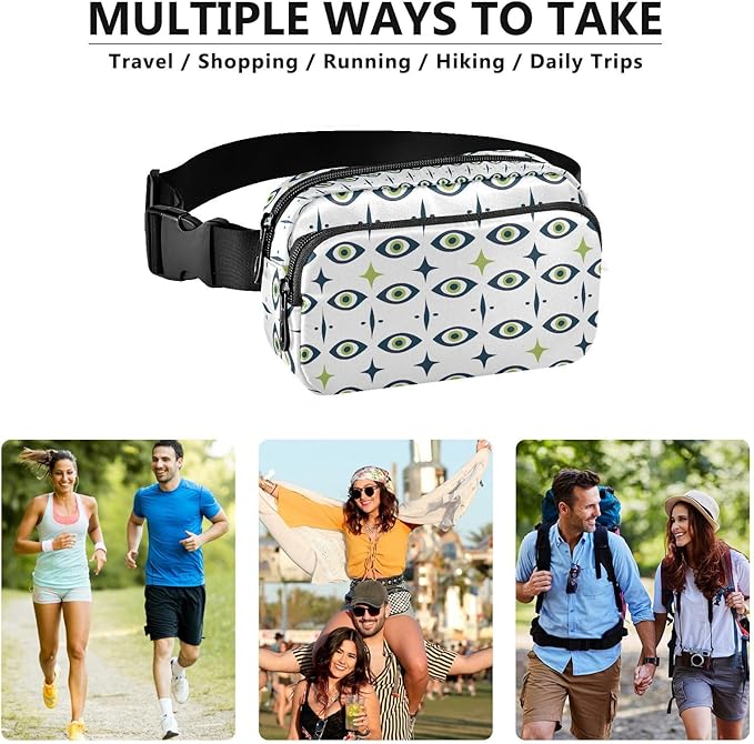 Eyes Fanny Pack for Women Men Water Resistant Fashion Waist Packs with Adjustable Strap Belt Bag for Travel Workout Jogging Hiking 21220502