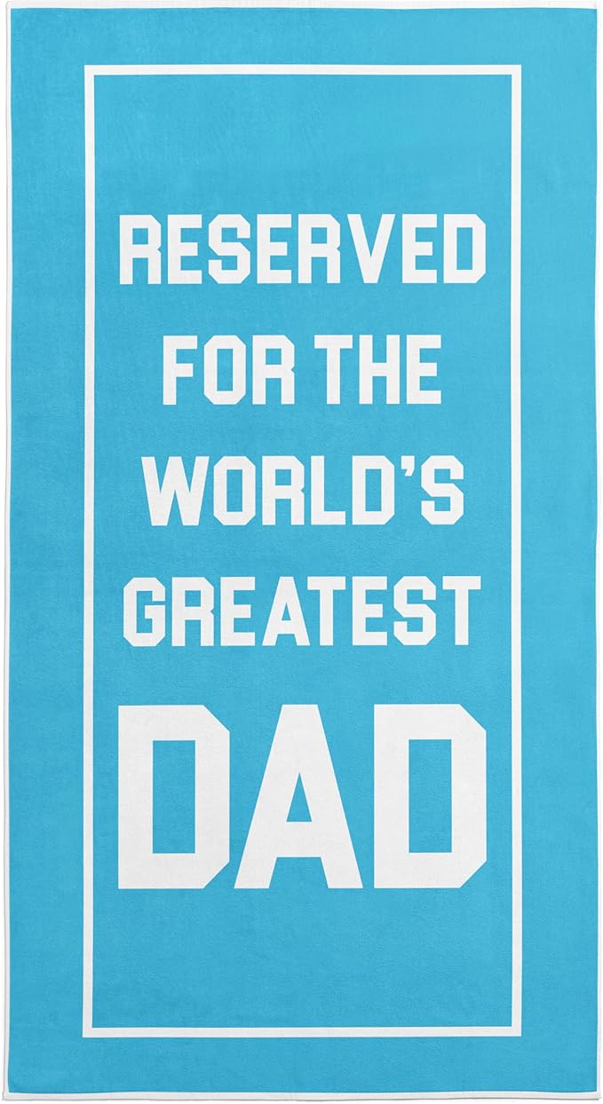 Dad Beach Towel - Best Ever from Daughter Son - Large Microfiber Sand Free Pool Accessories for Men - Unique Birthday Present - Travel Vacation Essentials - 60x30 Turquoise