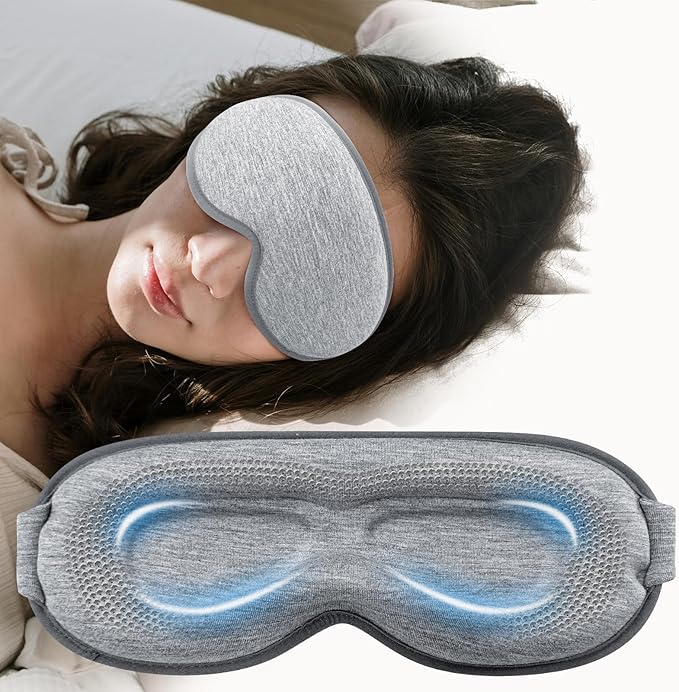Weighted Eye Mask Cover for Sleeping - Eye Masks for Sleep with Adjustable Strap, Lash Extension Eye Covers for Women Men, 3D Contoured, Plane Travel Essentials, Blindfold for Meditation