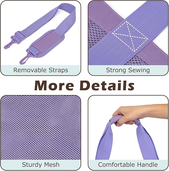 Mesh Beach Bag, Large Beach Tote with Zipper Pocket, Toys Pool Bag for Family Travel Vacation Cruise Essentials