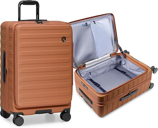 Traveler's Choice Novia Top Opening Expandable Polycarbonate Luggage with Spinner Wheels, Autumn Leaves, 25-Inch Medium
