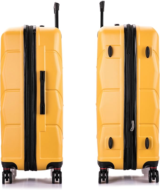DUKAP ZONIX Luggage with Spinner Wheels | Durable Lightweight Hardside Suitcase, Spacious Travel Bag with Handle and Trolley | 30 Inch Large Checked Luggage | Mustard