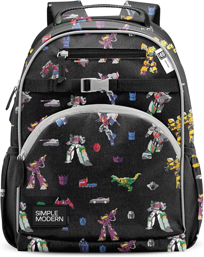 Simple Modern Large Transformers Kids Backpack for School Girls and Boys | Elementary Backpack for Teen | Fletcher Collection | Kids - 16" tall | Transformers Block Nation