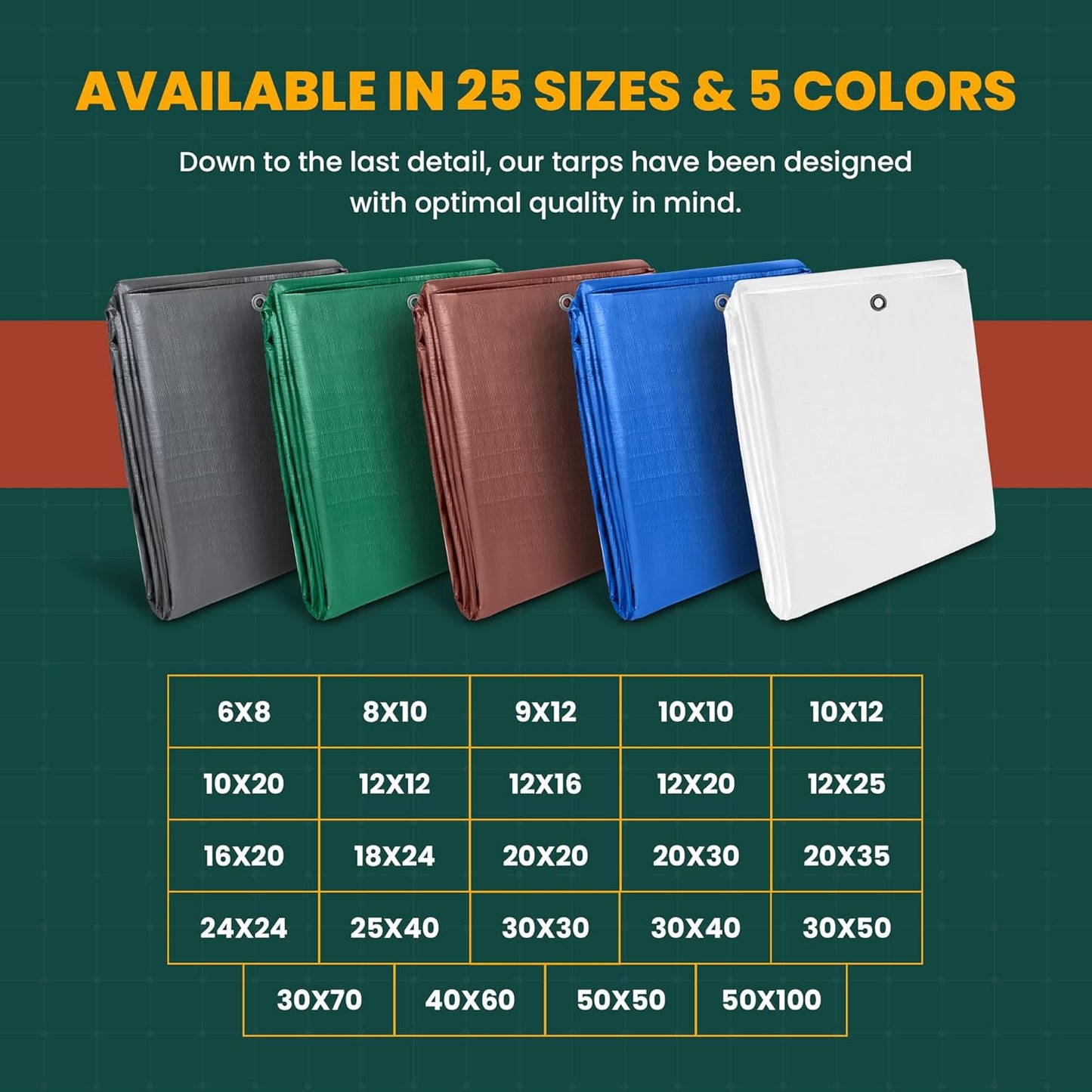 Tarp Cover Brown/Black Heavy Duty 20 Mill Thick Material, Waterproof 20'X30' Great for Tarpaulin Canopy Tent, Boat, RV Or Pool Cover! by Trademark Supplies (Poly Tarp 20X30, Ultra Thick)