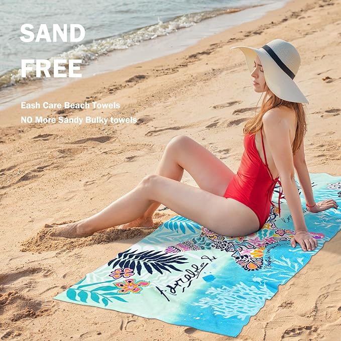 cabanana Sand Resistant Beach Towel - Quick Dry Microfiber Beach Towel 60x30 Inches Sandproof Pool Towels, Thin Lightweight Compact for Travel Swimming Bath for Adults Women Men (Starfish)