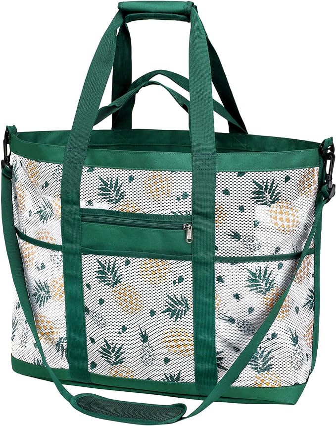 F-color Mesh Beach Bag Family - Large Tote Bag for Cruise Pool Toys Beach Vacation Essentials