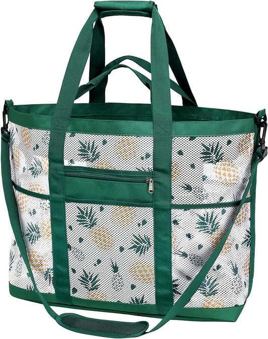 F-color Mesh Beach Bag Family - Large Tote Bag for Cruise Pool Toys Beach Vacation Essentials
