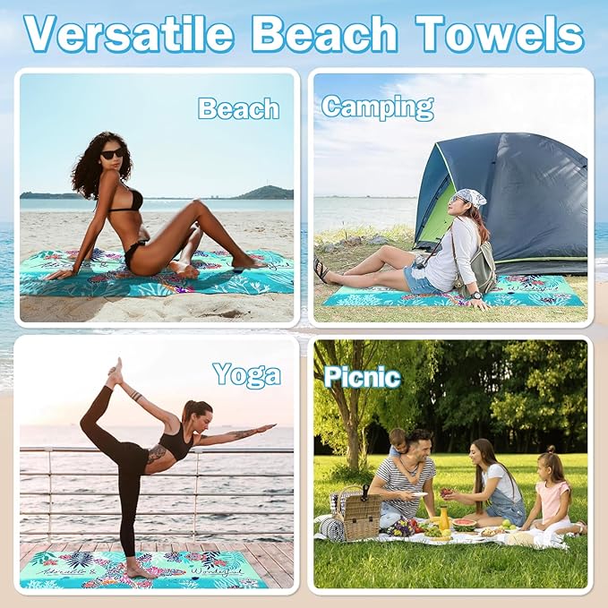 Starfish Beach Towel - 35x70 Inch Fast Dry Microfiber Towel, Lightweight & Versatile for Beach, Pool, Yoga, Travel, Ideal as Beach Blanket & Vacation Essential