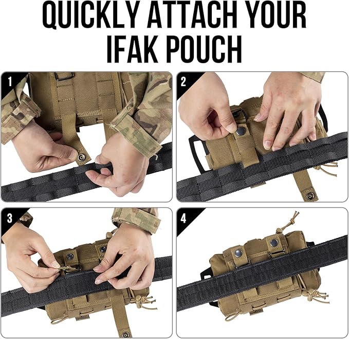 Tactical IFAK Pouch, Rapid Tear-Away First Aid Kit Two-Piece System Medical Pouches Emergency Survival Bag for Outdoor Travel Hiking