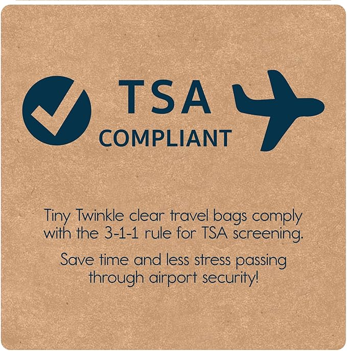Tiny Twinkle Diaper Bag Organizing Pouches | 2 Pack Mess-Proof Travel Organizer Bags with Structured Bottom & Clear Front | TSA Approved Toiletry Bag Set for Baby and Mom Essentials (Charcoal)