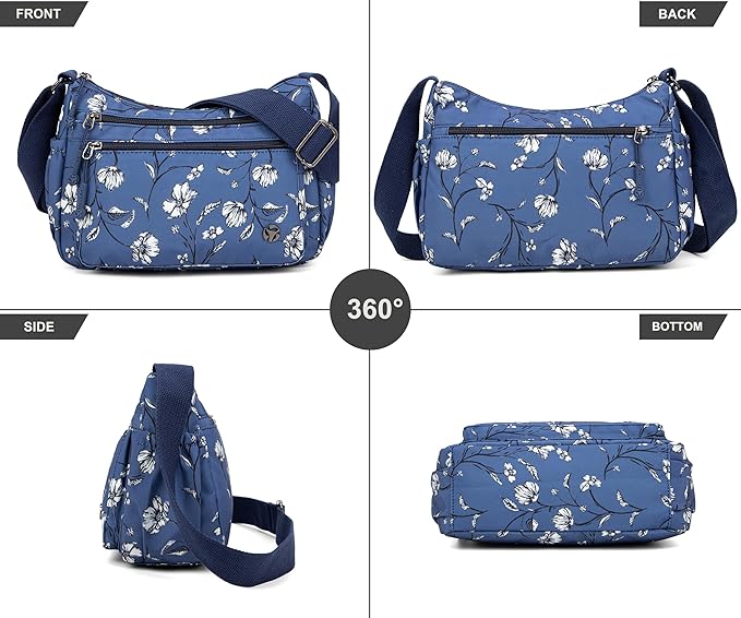 Casual Crossbody Bag with Anti Theft Pocket - Women Lightweight Water-Resistant Purse Bag