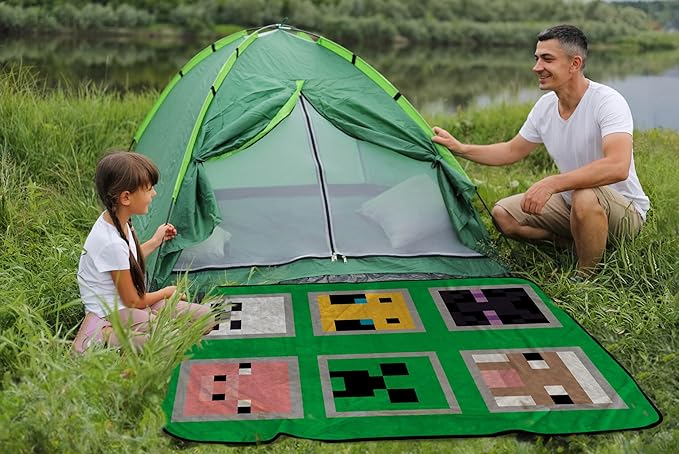 Sunny Side Up Minecraft Plush Travel Throw Blanket - Measures 40 x 50 Inches - Super Soft & Cozy Travel Accessories Features Creeper & Enderman