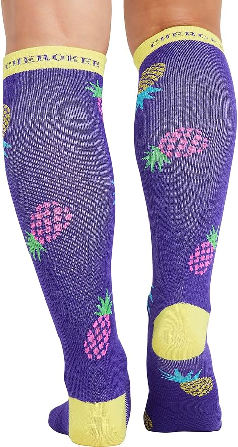 Cherokee Women's 10-15mmHg Compression Socks – Fun Print Knee Highs with Light Support, Soft Feel - PRINTSUPPORT
