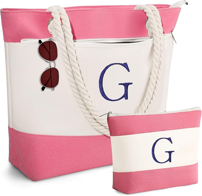 YOOLIFE Beach Bags for Women - Travel Canvas Beach Tote, Pool Waterproof Bag, Travel Essentials, Gifts for Women Birthday