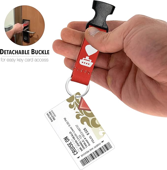 Cruise On Cruise Lanyard for Ship Cards – 2-Pack Retractable Badge & Waterproof Key Card Holder for Ship Cards – Cruise Essentials 2026-2027, Perfect for Travel & Vacation (Red)