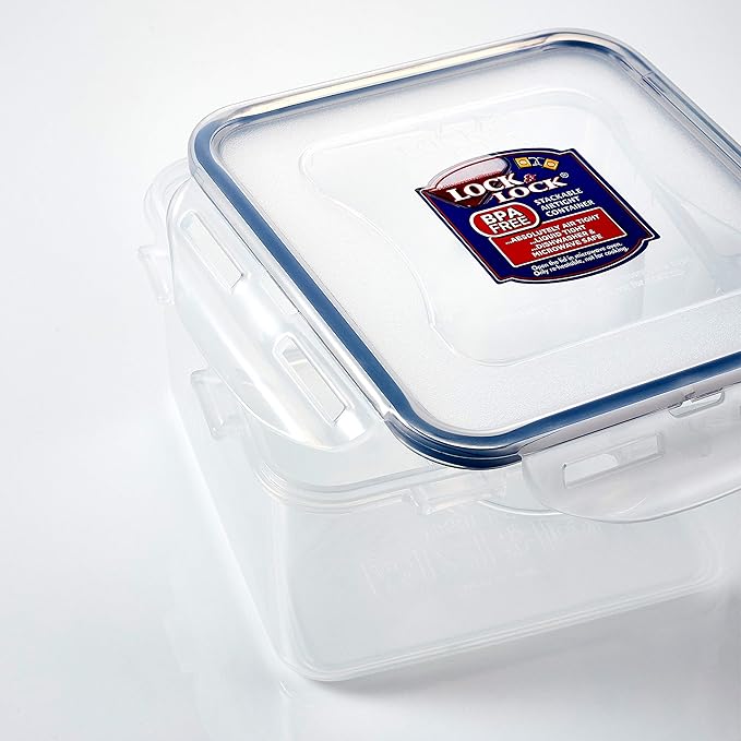 LOCK & LOCK Easy Essentials Twist Food Storage lids/Airtight containers, BPA Free, Short-22 oz-for Fruits, Clear