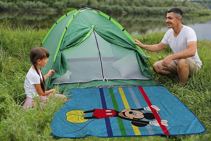 Disney Mickey Mouse Plush Travel Throw Blanket - Measures 40 x 50 Inches - Super Soft & Cozy Travel Accessories