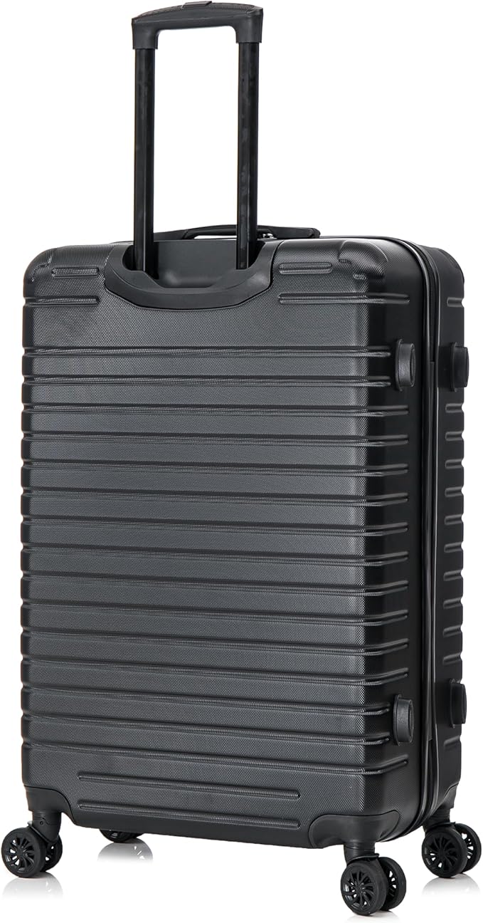 InUSA DEEP Luggage with GEL Handle | Spacious Traveling Suitcases Travel Suitcase with Dual Spinner Wheels and Studs | 28 Inch Large Hardside Luggage | Black