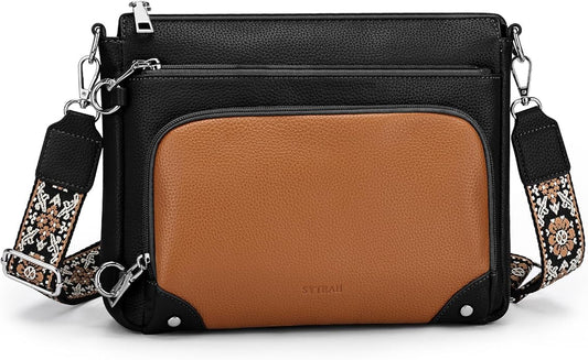 Anti-Theft Crossbody Purse for Women, Crossbody Shoulder Bag with Built-in Wallet & RFID Blocking for Travel Workout