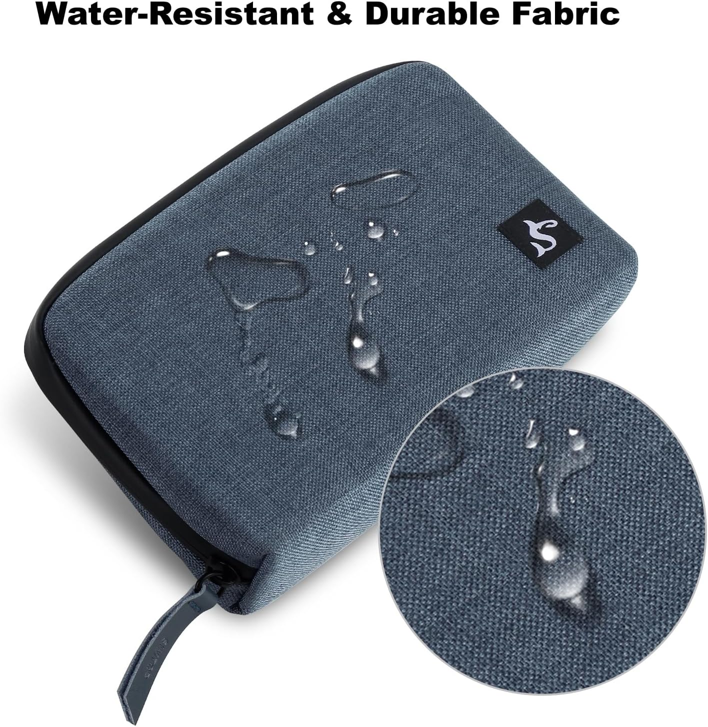 Electronics Organizer Travel Case – Water-resistant Cable Bag for Cord, Charger, Hard Disk, Power Bank – Small Tech Storage for Travel, Backpack, Business Trip, Airplane (Blue)