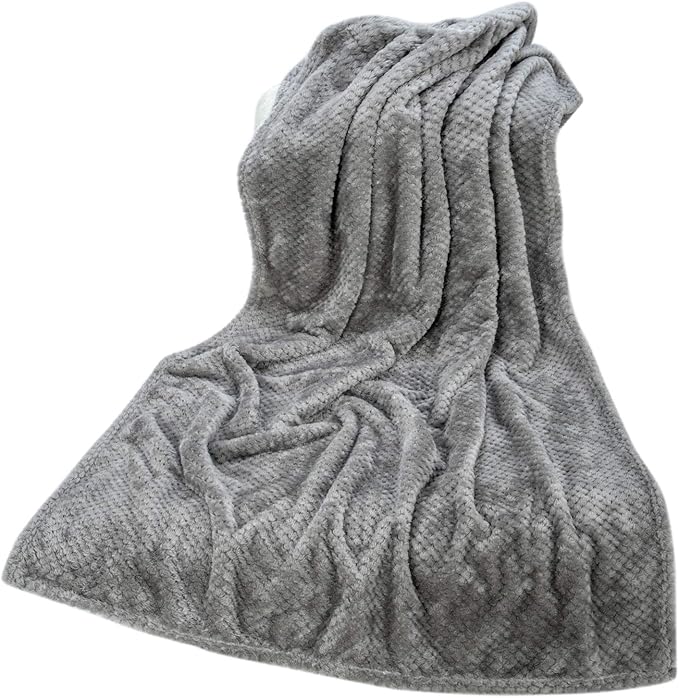 Fuzzy Throw Blanket, Plush Fleece Blankets for Adults, Toddler, Boys and Girls, Warm Soft Blankets and Throws for Bed, Couch, Sofa, Travel and Outdoor, Camping (40”×60”, Flint Gray)
