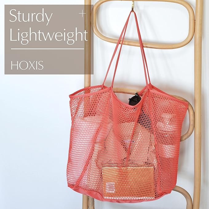 HOXIS Mesh Beach Tote Womens Shoulder Handbag
