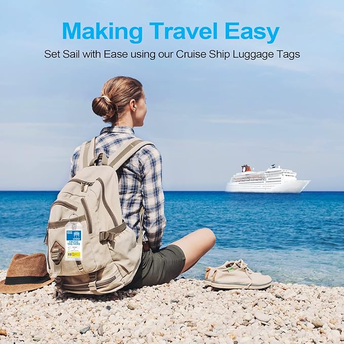 6 Pack Clear Cruise Luggage Tags for Royal Caribbean and Celebrity, Carnival, MSC, Costa, NCL & Princess Cruise Ships, Must-Have Cruise Travel Essentials for 2026-2027