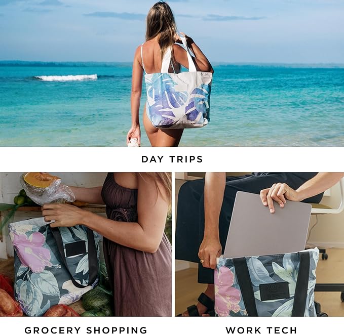 ALOHA Collection Day Tripper Tote | Lightweight, Packable, and Splash-Proof Beach Tote Bag | Easy to Clean