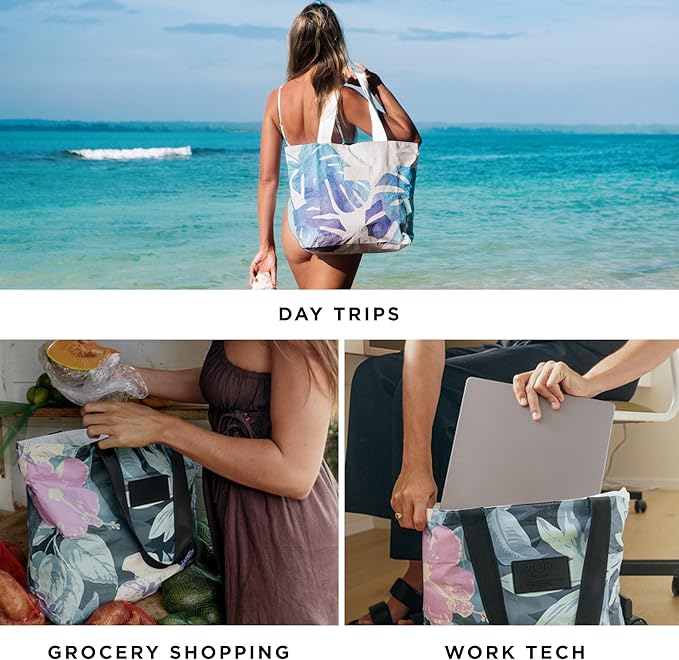 ALOHA Collection Day Tripper Tote | Lightweight, Packable, and Splash-Proof Beach Tote Bag | Easy to Clean