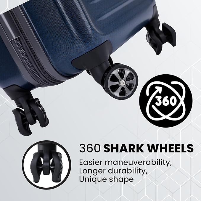 Spyder Rails 20 Inch Expandable Hardside Carry-On Suitcase with 360° Spinner Wheels, TSA Approved Lock