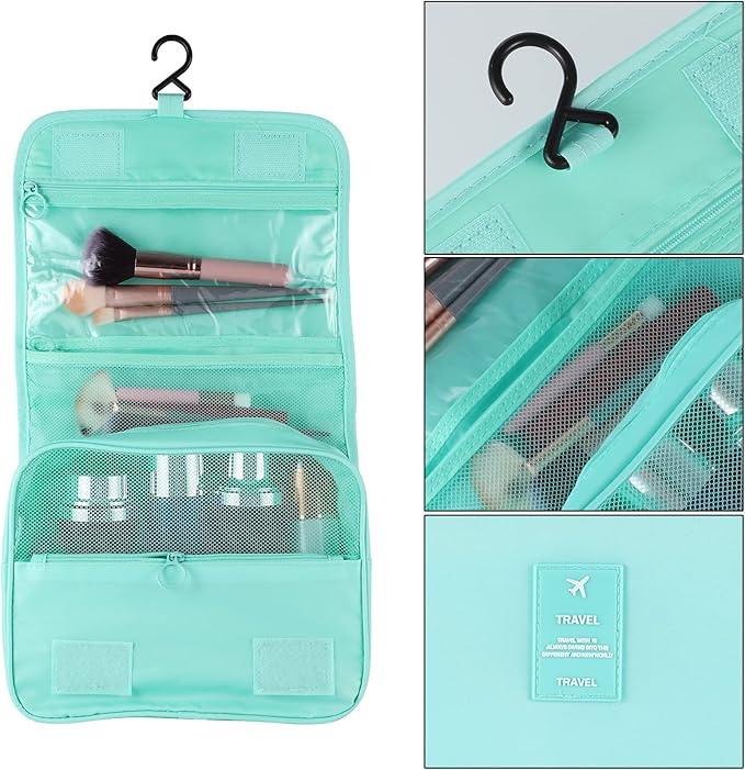 Pengxiaomei Toiletry Bag, Waterproof Hanging Cosmetic Bag Portable Travel Makeup Pouch Multi-function Handle Travel Bathroom Bag Stocking Stuffers for Women and Girls Christmas Gifts