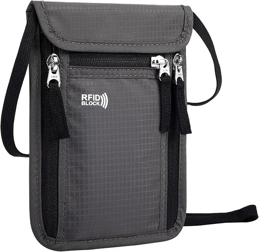 Travel Pouch Neck Wallet Family Passport Holder Organizer Case with RFID Blocking | RFID Blocking