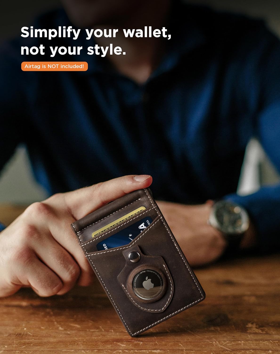 SERMAN BRANDS RFID Blocking Wallet Slim Bifold - Genuine Leather Minimalist Front Pocket Wallets for Men with Money Clip Gift