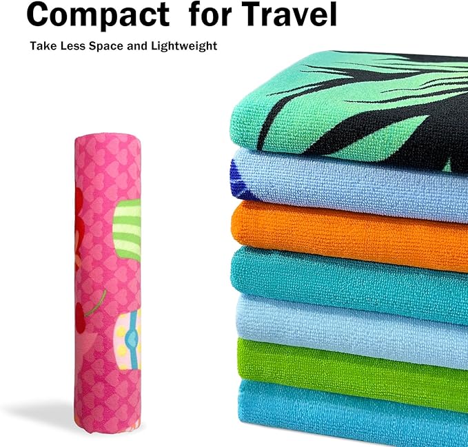 cabanana Sand Resistant Beach Towel - Quick Dry Microfiber Beach Towel 60x30 Inches Sandproof Pool Towels, Thin Lightweight Compact for Travel Swimming Bath for Adults Women Men (Cupcake)
